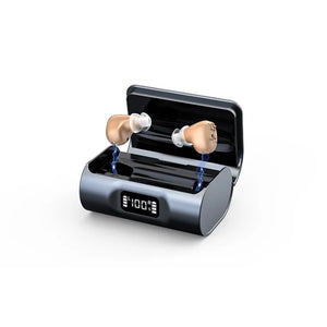 Amplificator auditiv Great-Ears G12N reîncărcabil, mini In-Ear, set 2 bucăți cu cutie magnetică
