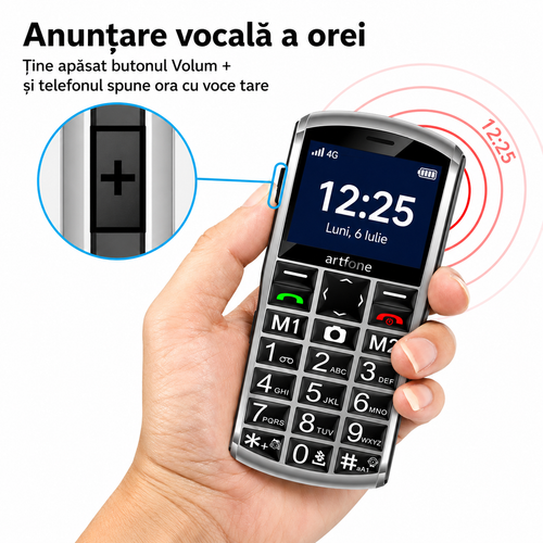Telefon Artfone A400 pentru Seniori – 4G, Dual SIM, Buton SOS