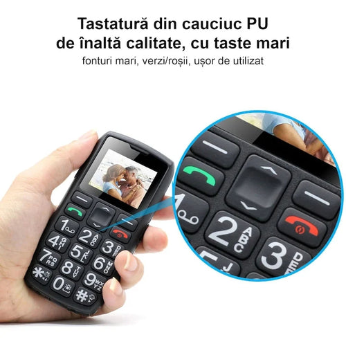 Tastatură cu taste mari pe telefon Artfone pentru seniori
