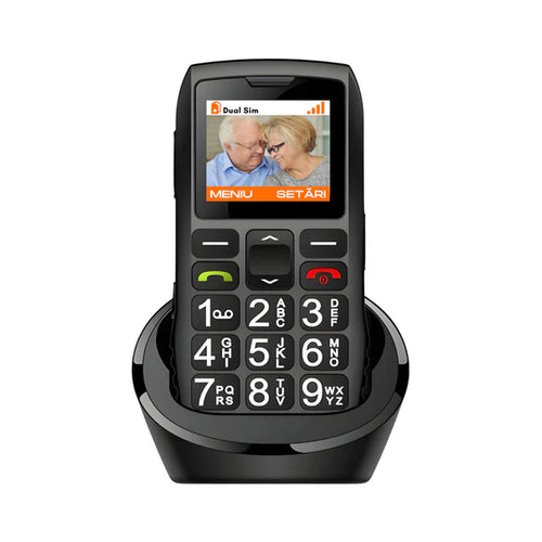Telefon mobil Artfone pentru seniori, simplu și ușor de utilizat, cu taste mari și buton SOS
